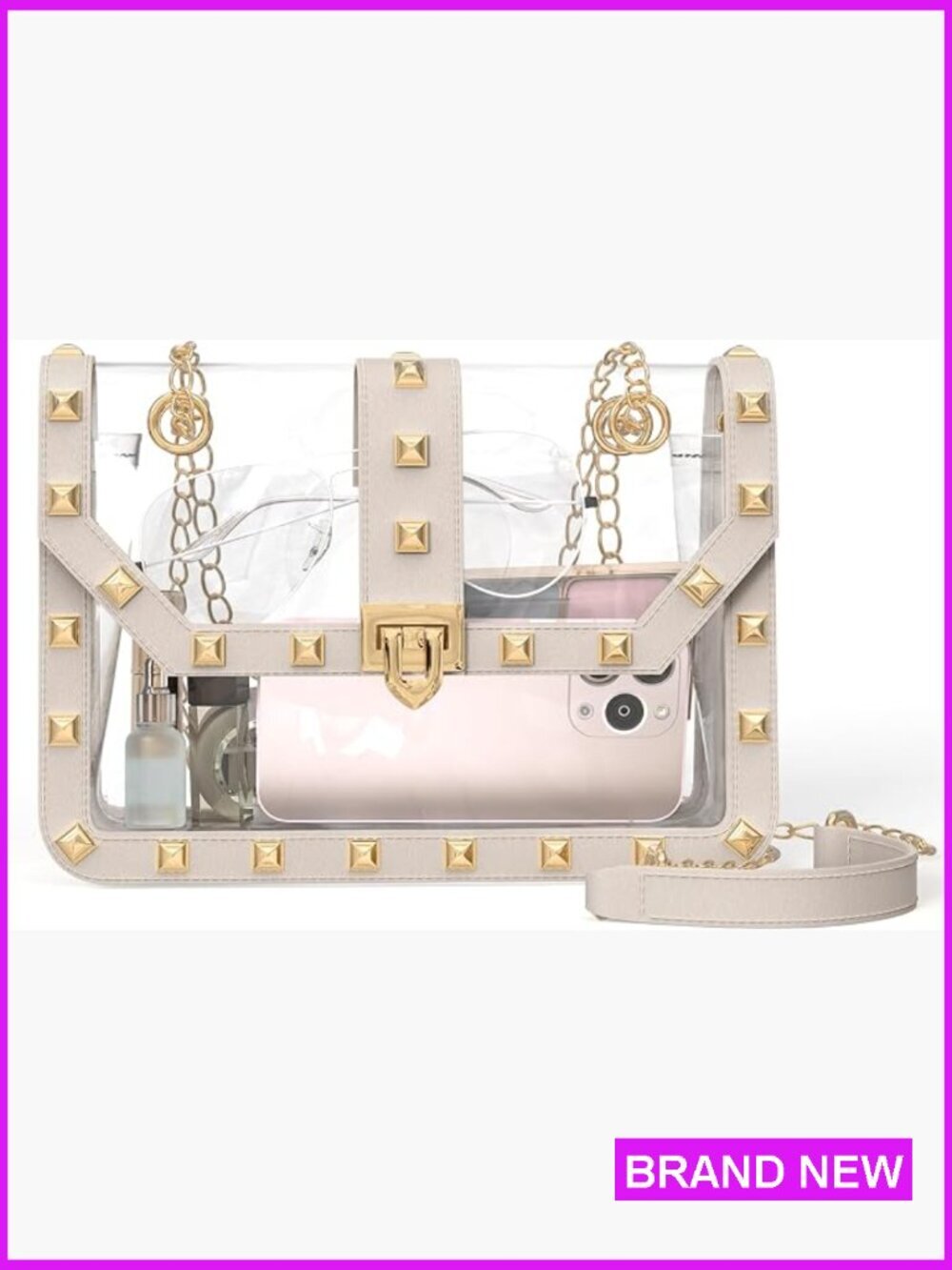 Clear Crossbody Bag Stadium Approved Event Concert PVC Chain Strap Purse